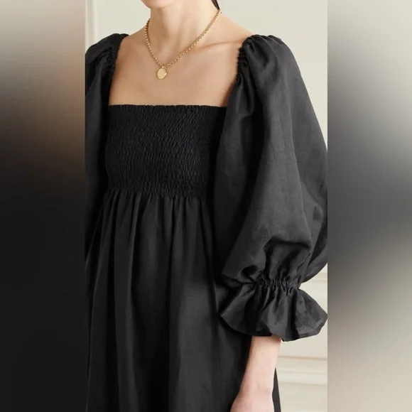 Sleeper NWT Atlanta Black Elegant LBD Shoulder Dress 100% Polyester-M - Picture 2 of 16